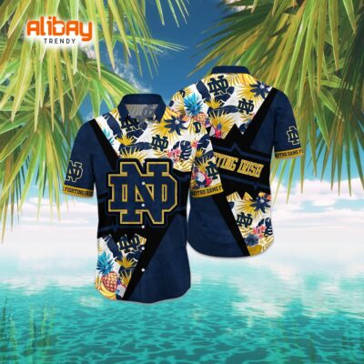 Notre Dame Fighting Irish Hawaiian Shirt Summer Heat Aloha Shirt