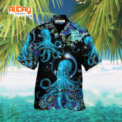 Octopus With Flower Beautiful Day Hawaiian Shirt