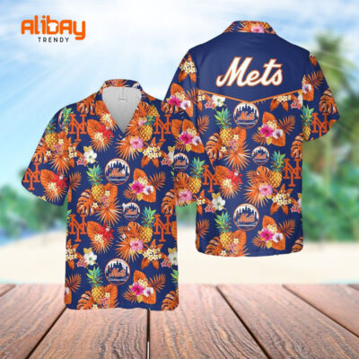 Pineapple New York Mets Hawaiian Summer Shirt