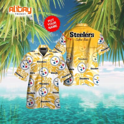 Pittsburgh Steelers Hawaiian Shirt Short Sleeve Tropical Button-Up