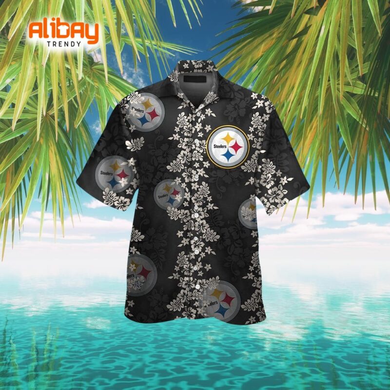 Pittsburgh Steelers Logo Hawaiian Shirt Short Sleeve Button-Up