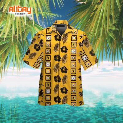 Pittsburgh Steelers Logo With Unique Floral Hawaiian Shirt
