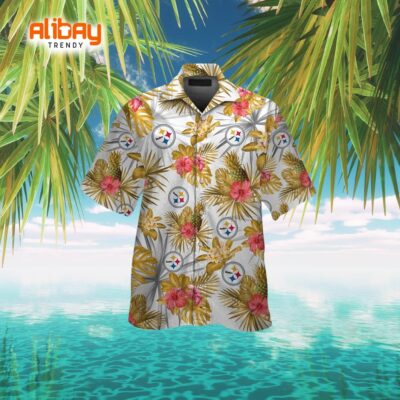 Pittsburgh Steelers Tropical Hawaiian Shirt Short Sleeve Button-Up