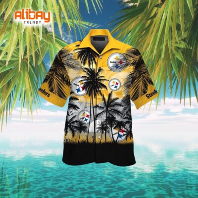 Pittsburgh Steelers Tropical Hawaiian Shirt with Short Sleeves