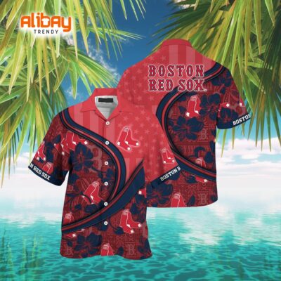 Red Sox Nation Hawaiian Shirt Custom US Flag Summer Aloha MLB Fanwear