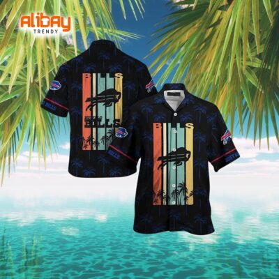 Retro NFL Buffalo Bills Hawaiian Shirt Perfect Beach Vacation Gift