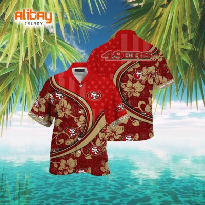 San Francisco 49ers NFL Hawaiian Shirt Custom Summer Aloha with US Flag