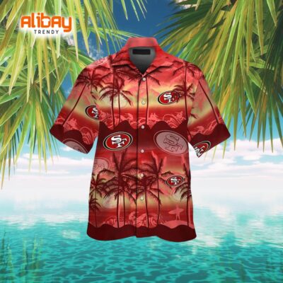 San Francisco 49ers Short Sleeve Button-Up Hawaiian Aloha Shirt