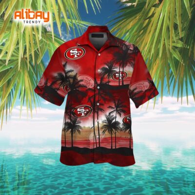 San Francisco 49ers Tropical Button-Up Short Sleeve Shirt