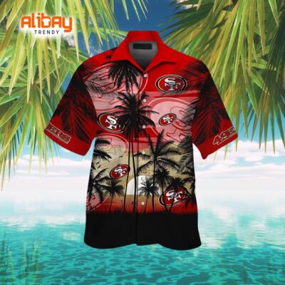 San Francisco 49ers Tropical Short Sleeve Button-Up Hawaiian Shirt