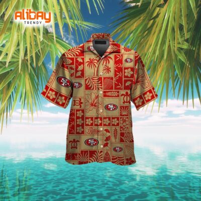 San Francisco 49ers Tropical Vibes Short Sleeve Button-Up Hawaiian Shirt