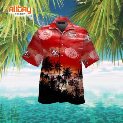 Short Sleeve Button-Up Hawaiian Shirt - San Francisco 49ers Edition