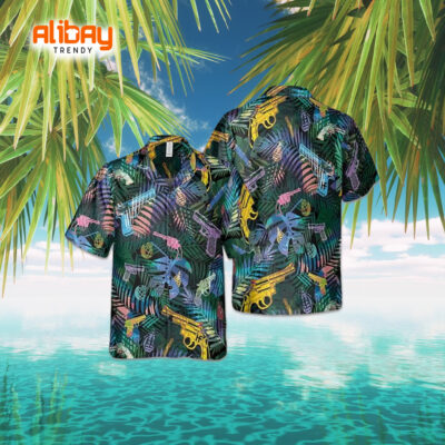 Tropical Gun Lover's Hawaiian Shirt Gun Pattern Edition
