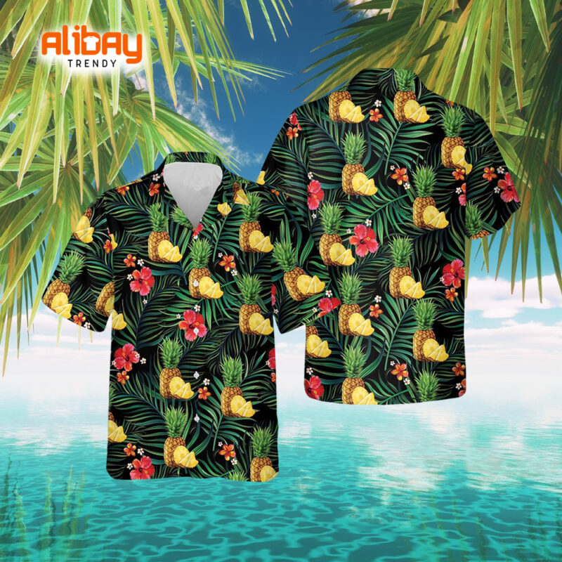 Tropical Twist Pineapple Pattern Hawaiian Shirt