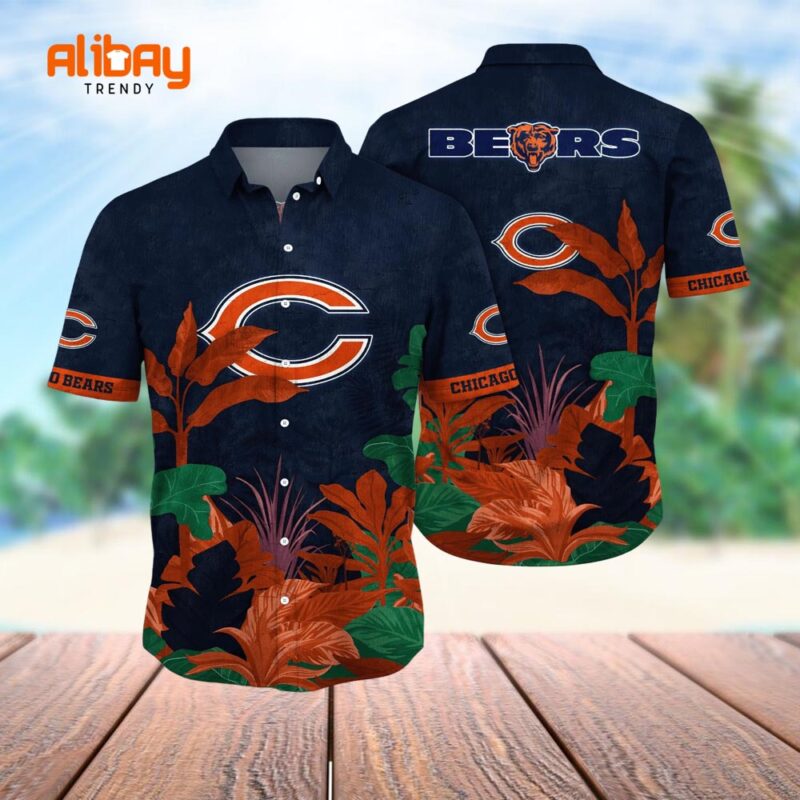 Bears Beachcomber Bliss Chicago's Island Adventure Hawaiian Shirt
