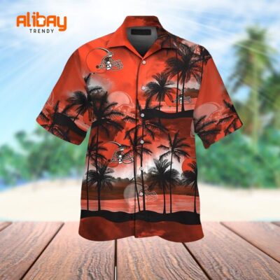 Browns Island Serenity Cleveland's Tropic Temptation Hawaiian Shirt