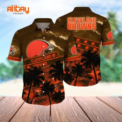 Browns Paradise Palms Cleveland's Tropic Escape Hawaiian Shirt