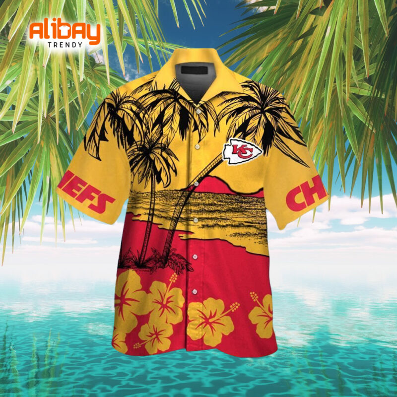 Chiefs Red and Gold Paradise Hawaiian Shirt