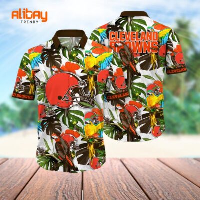 Cleveland Browns Beach Bum Score Big in Paradise Aloha Shirt