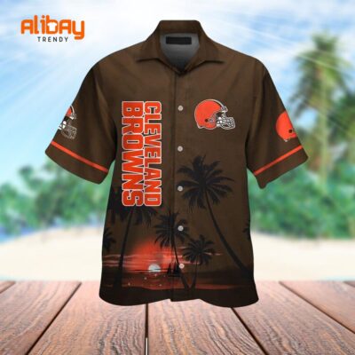 Cleveland Sunset Serenade Browns Coastal Charm Hawaiian Shirt