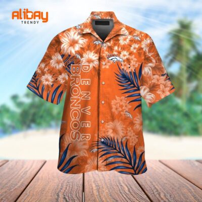 Denver Broncos Hawaiian Shirt with Floral Bliss