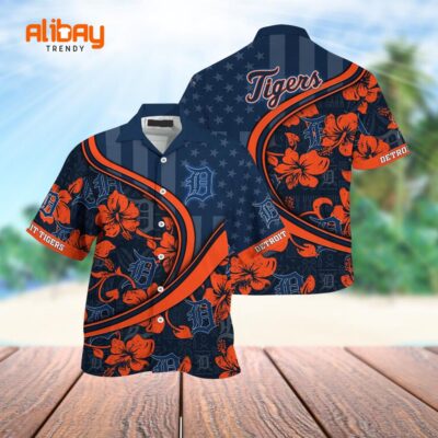 Detroit Tigers MLB Us Flag Hawaiian Shirt Summer Aloha Shirt