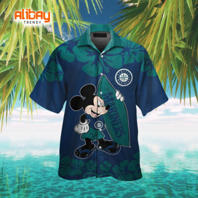 Disney Mickey Mouse Seattle Mariners Hawaiian Shirt