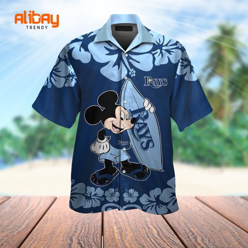 Disney Mickey Mouse Tampa Bay Rays Tropical Hawaiian Shirt