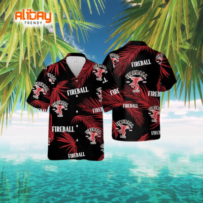 Fireball Hawaiian Palm Leaves Pattern Shirt
