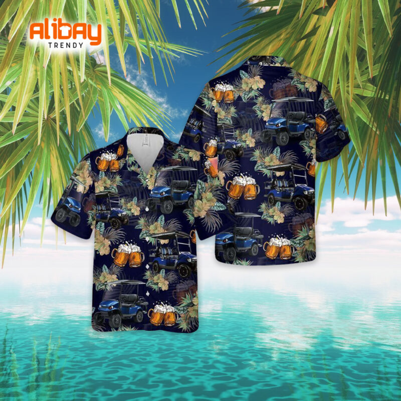 Golf Cart And Beer Hawaiian Shirt For Golf Lover Summer Beach Shirt