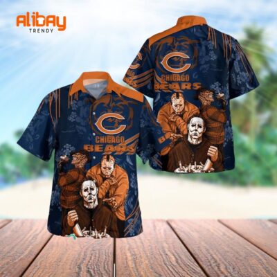 Halloween Horror Chicago Bears Hawaiian Shirt