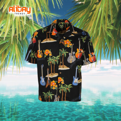 Island Plucks Guitar Hawaiian Shirt