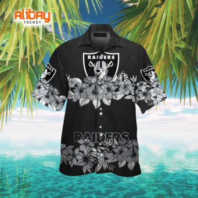 Las Vegas Raiders Floral Fantasy Hawaiian Shirt