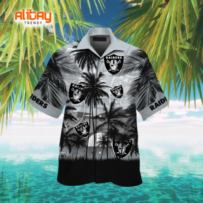 Las Vegas Raiders Palm Breeze Hawaiian Shirt