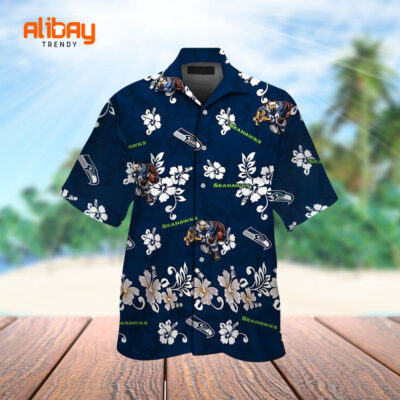Seahawks Tropicana Floral Hawaiian Shirt