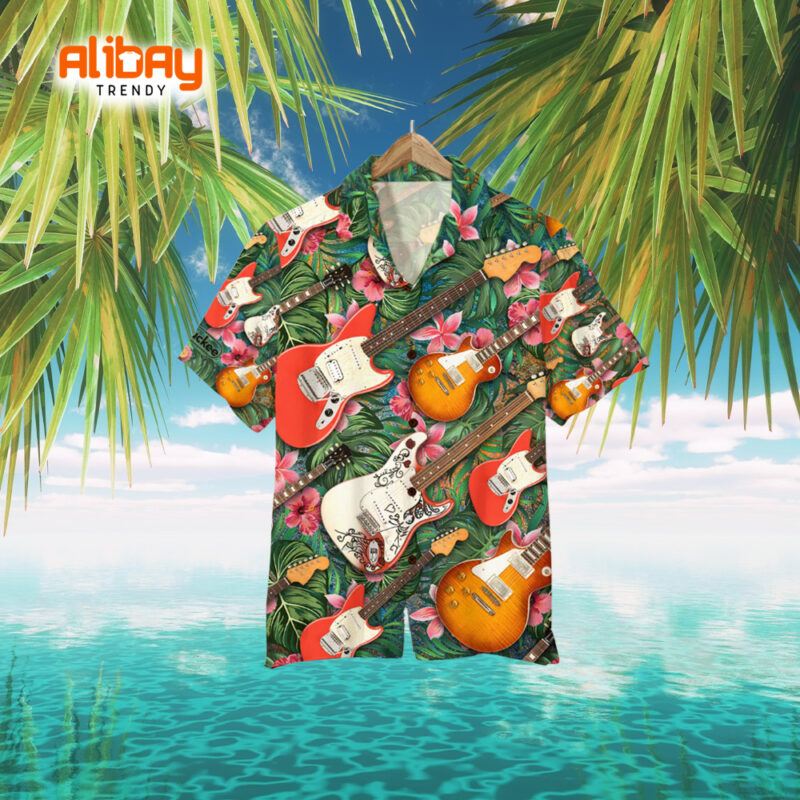 Seaside Serenade Guitar Hawaiian Shirt
