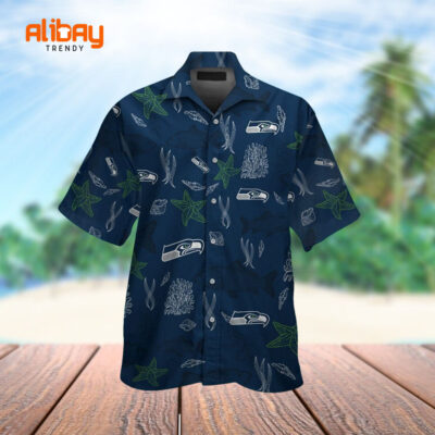 Seattle Seahawks Coral Coast Button Up Tropical Hawaiian Shirt