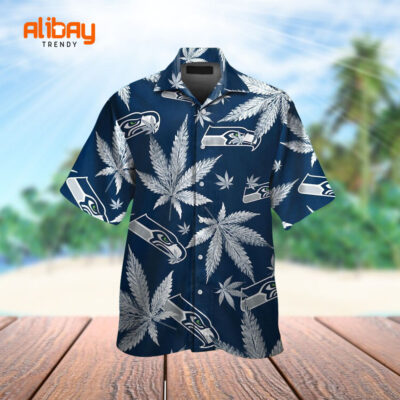 Seattle Seahawks Palm Paradise Button Up Tropical Hawaiian Shirt
