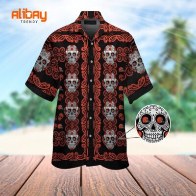 Skull Cleveland Browns Tropical Hawaiian Shirt