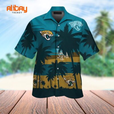 Teal Coconut Grove Jacksonville Jaguars Hawaiian Shirt