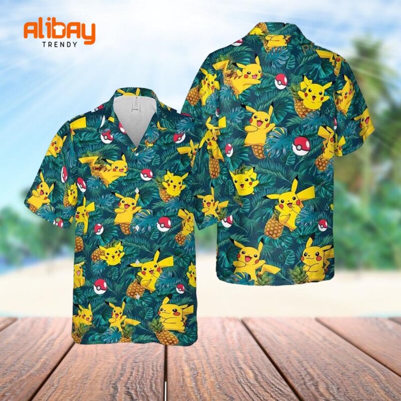 Tropical Pineapple Pikachu Pokemon Hawaiian Shirt