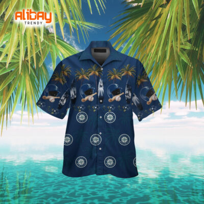 Tropical Retreat Seattle Mariners Palm Hawaiian Shirt