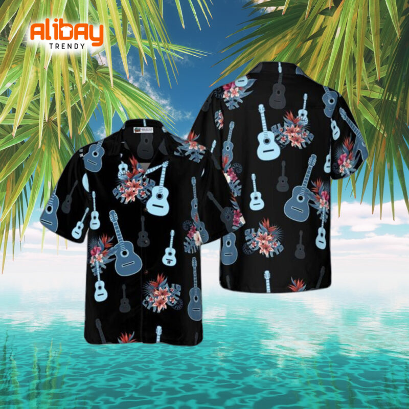 Tropical Tempo Guitar Hawaiian Shirt
