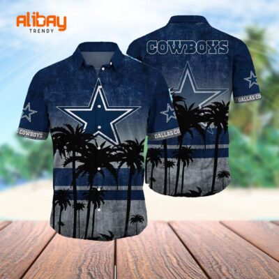 Vintage Dallas Cowboys Star Palms Hawaiian Shirt