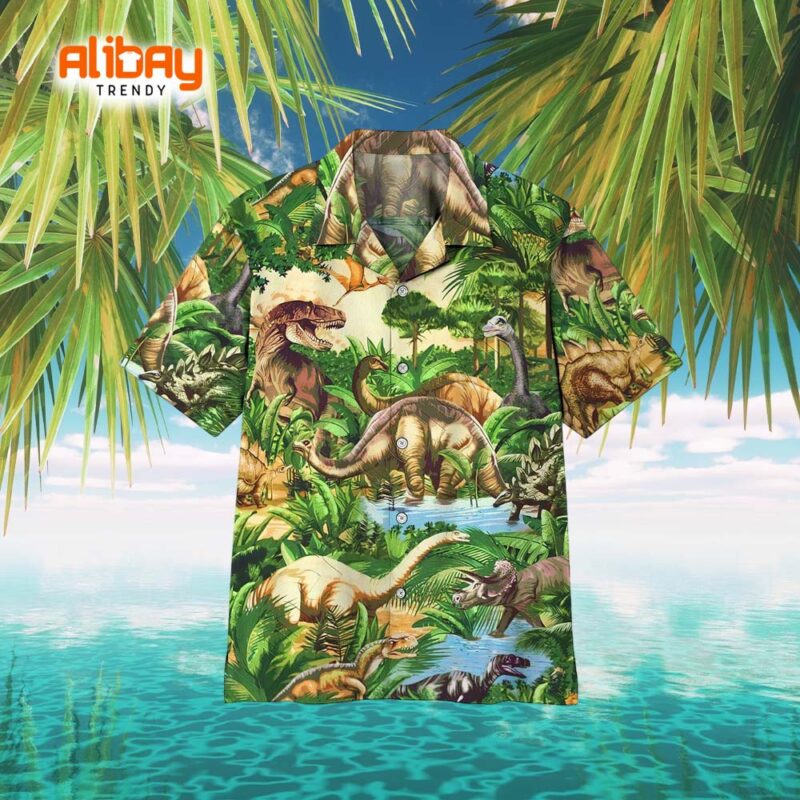 3D Dinosaur Jurassic Paradise Hawaii Shirt