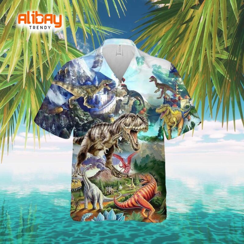 3d The World Of Dinosaur Hawaiian Shirt