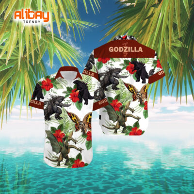 Aloha Spirit Godzilla Floral Hawaiian Shirt