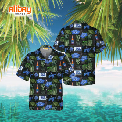 Bud Light Flower Tropical Hawaiian Shirt