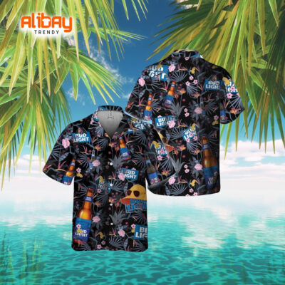 Bud Light Summer Seaside Serenity Hawaiian Shirt