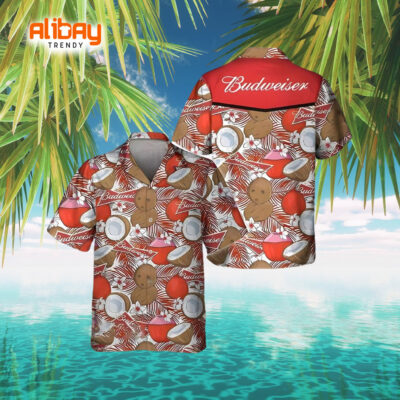 Budweiser Beer Tropical Coconut Hawaiian Shirt